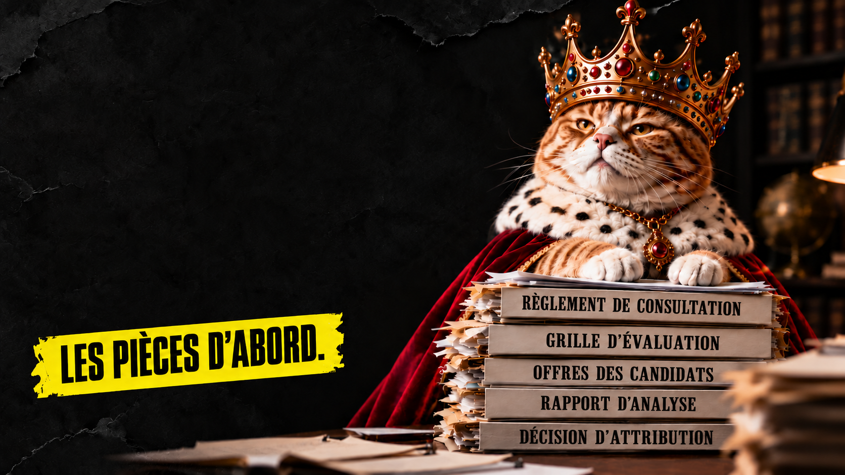 Le chat couronné de HANGAR et les pièces à examiner avant de juger l’offre la moins chère.