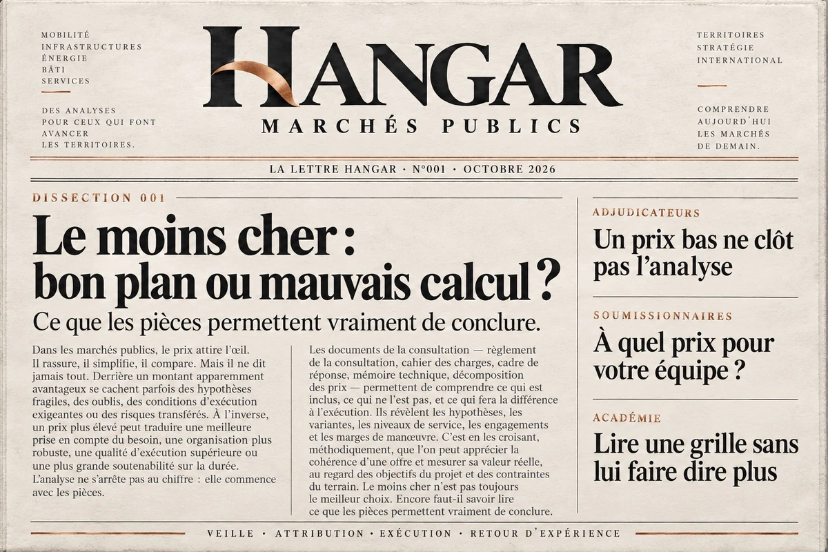 Une du journal HANGAR, numéro 001.